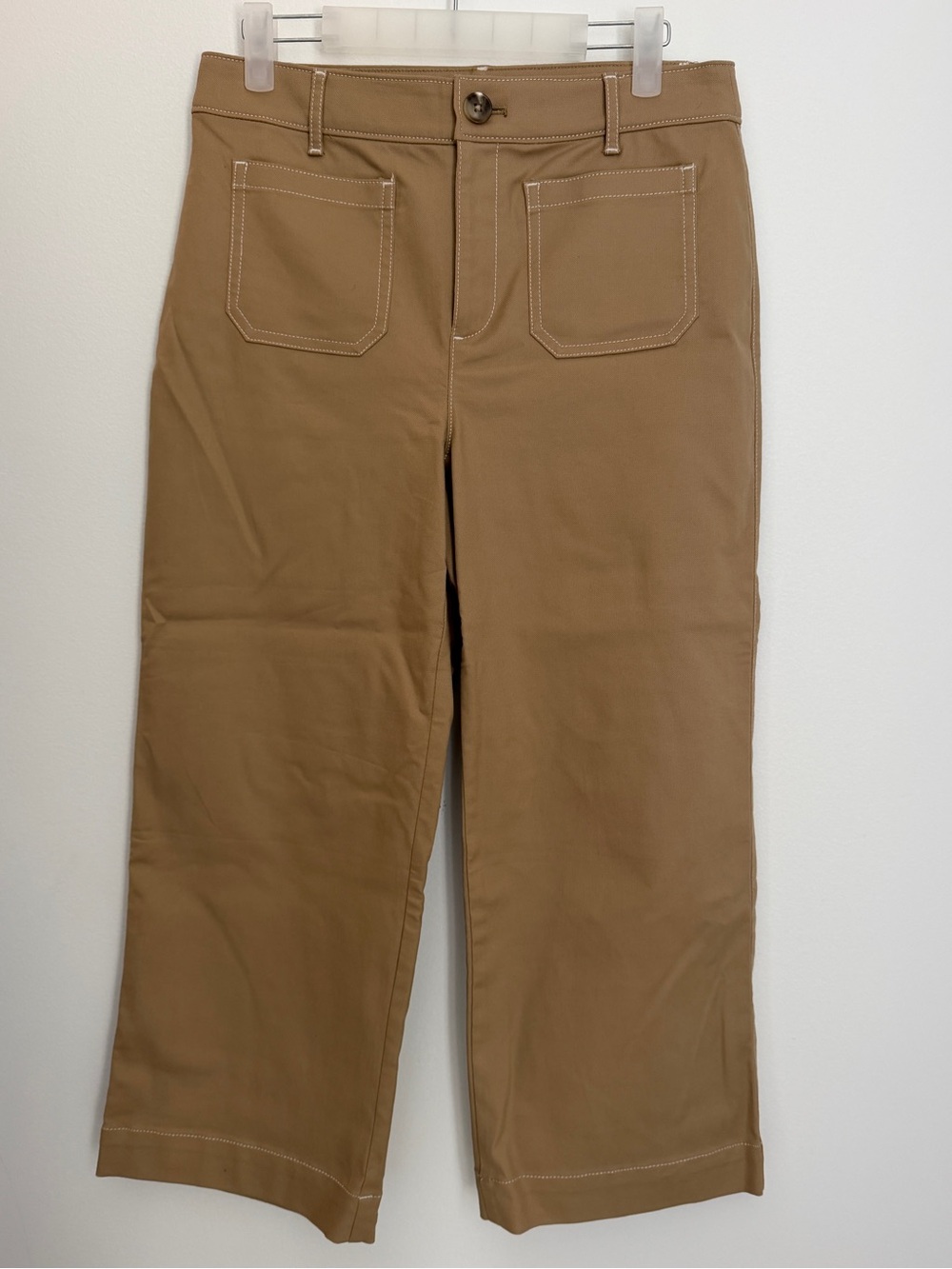 Women’s Petite Loft Palmer Wide Leg Crop Pants 4P Tan Khaki New without tags